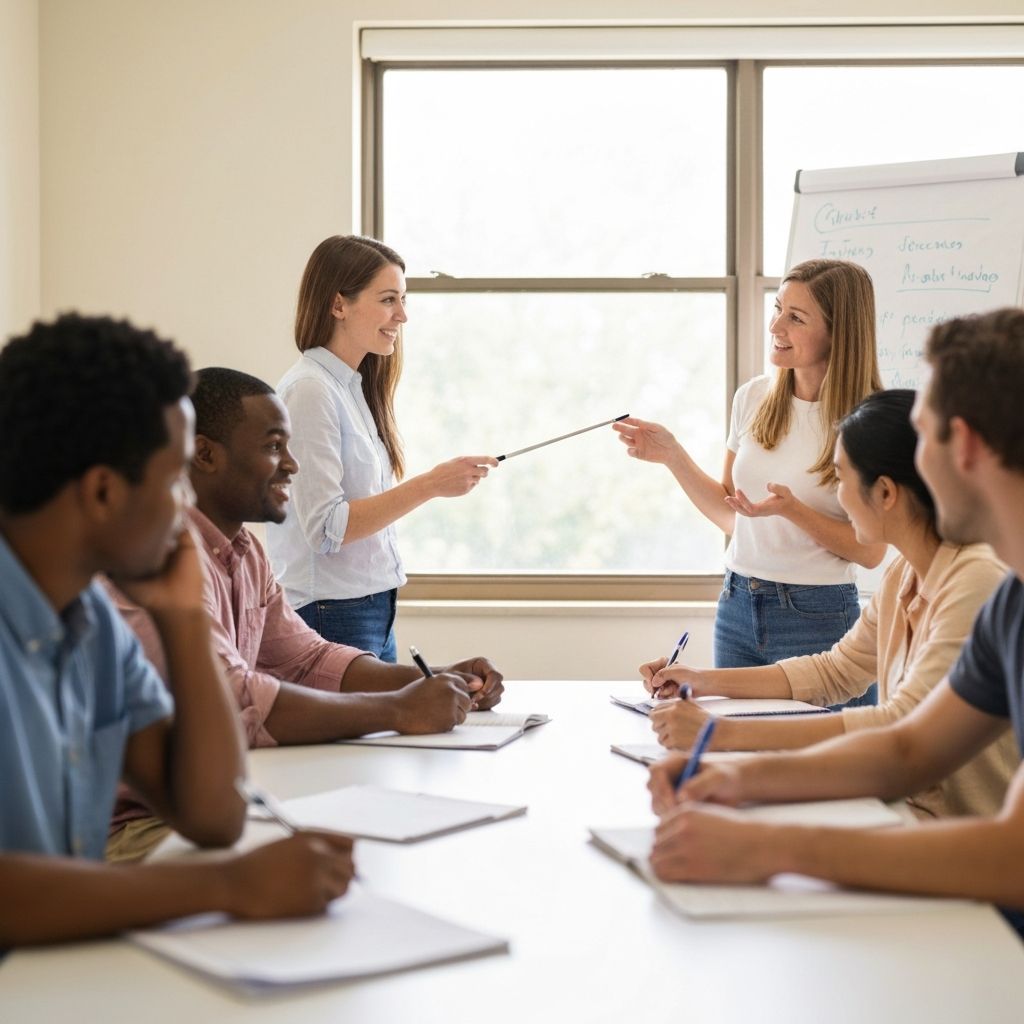 Instructor leading group training session